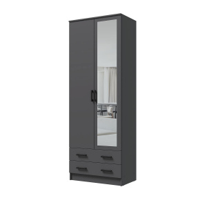 Шкаф Дуэт платяной с зеркалом Графит